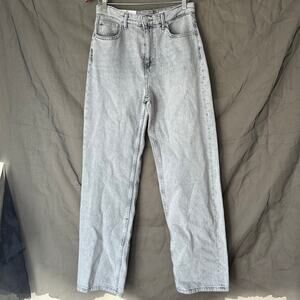 🥶 Zara Signature Denim High Rise Wide Leg Jeans in Grey US Size 6